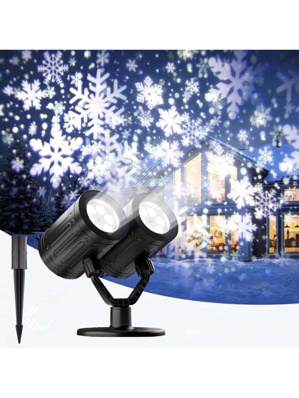 Christmas Snowflake Projector Lights Outdoor Double Head